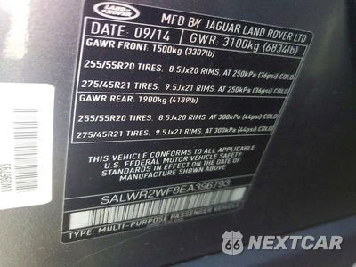 Zdjęcie 13 z 13 samochodu: 2014 LAND ROVER RANGE ROVER SPORT HSE VIN:SALWR2WF8EA396793 - miniatura
