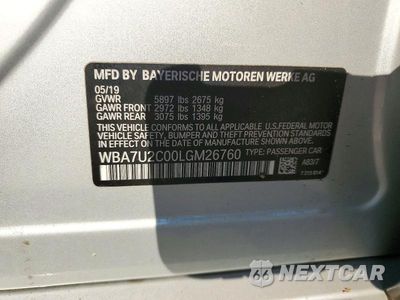 Zdjęcie 12 z 12 samochodu: 2020 BMW 750 XI VIN:WBA7U2C00LGM26760 - miniatura