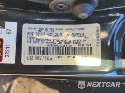 Zdjęcie 12 z 12 samochodu: 2009 TOYOTA COROLLA BASE VIN:1NXBU40E29Z158700 - miniatura
