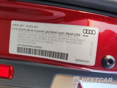 Zdjęcie 12 z 12 samochodu: 2019 AUDI A4 PREMIUM VIN:WAUGMAF40KA028006 - miniatura