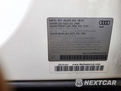 Zdjęcie 14 z 14 samochodu: 2017 AUDI Q5 PREMIUM VIN:WA1C2AFPXHA042399 - miniatura