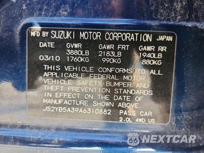 Zdjęcie 12 z 12 samochodu: 2010 SUZUKI SX4 VIN:JS2YB5A39A6310882 - miniatura