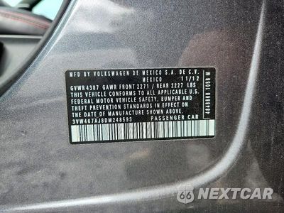 Zdjęcie 12 z 12 samochodu: 2013 VOLKSWAGEN JETTA GLI VIN:3VW467AJ8DM248593 - miniatura