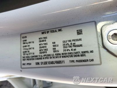 Zdjęcie 12 z 12 samochodu: 2020 TESLA MODEL 3 VIN:5YJ3E1EA8LF660511 - miniatura