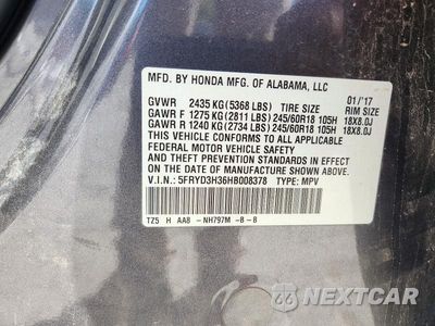 Zdjęcie 13 z 13 samochodu: 2017 ACURA MDX VIN:5FRYD3H36HB008378 - miniatura