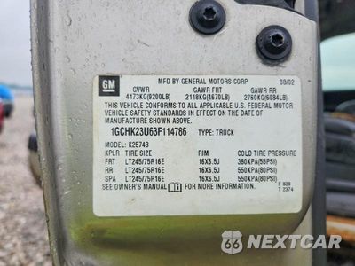 Zdjęcie 12 z 12 samochodu: 2003 CHEVROLET SILVERADO K2500 HEAVY DUTY VIN:1GCHK23U63F114786 - miniatura