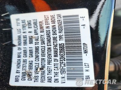 Zdjęcie 13 z 13 samochodu: 2017 HONDA CIVIC LX VIN:19XFC2F53HE206805 - miniatura
