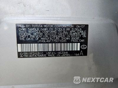 Zdjęcie 13 z 13 samochodu: 2007 LEXUS LS 460L VIN:JTHGL46F775019245 - miniatura
