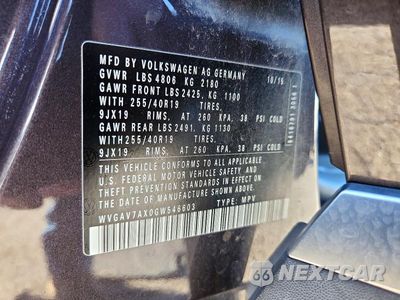 Zdjęcie 14 z 14 samochodu: 2016 VOLKSWAGEN TIGUAN S VIN:WVGAV7AX0GW546603 - miniatura
