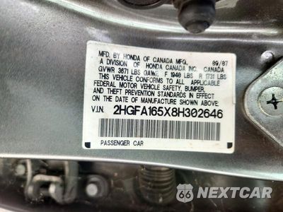 Zdjęcie 12 z 12 samochodu: 2008 HONDA CIVIC LX VIN:2HGFA165X8H302646 - miniatura