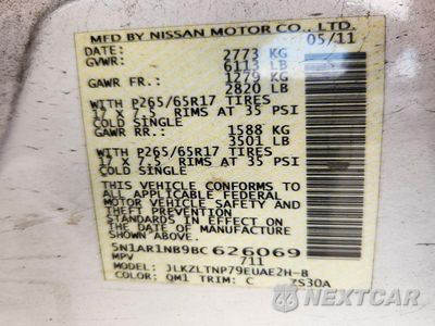 Zdjęcie 13 z 13 samochodu: 2011 NISSAN PATHFINDER S VIN:5N1AR1NB9BC626069 - miniatura