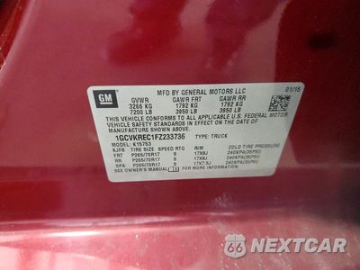 Zdjęcie 12 z 12 samochodu: 2015 CHEVROLET SILVERADO K1500 LT VIN:1GCVKREC1FZ233736 - miniatura
