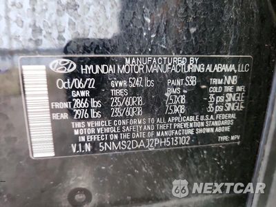 Zdjęcie 13 z 13 samochodu: 2023 HYUNDAI SANTA FE SEL VIN:5NMS2DAJ2PH513102 - miniatura
