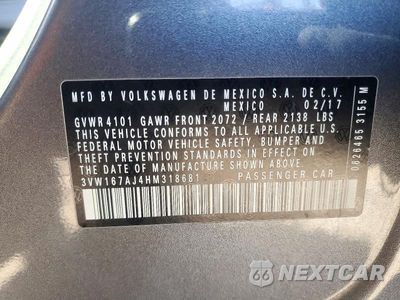 Zdjęcie 13 z 13 samochodu: 2017 VOLKSWAGEN JETTA S VIN:3VW167AJ4HM318681 - miniatura