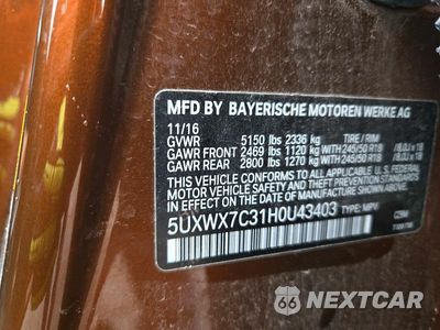 Zdjęcie 14 z 14 samochodu: 2017 BMW X3 XDRIVE35I VIN:5UXWX7C31H0U43403 - miniatura
