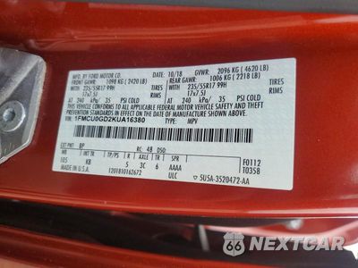 Zdjęcie 13 z 13 samochodu: 2019 FORD ESCAPE SE VIN:1FMCU0GD2KUA16380 - miniatura