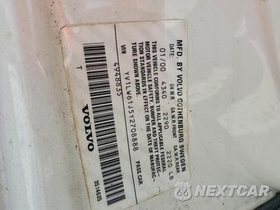 Zdjęcie 12 z 12 samochodu: 2000 VOLVO V70 BASE VIN:YV1LW61J5Y2708888 - miniatura