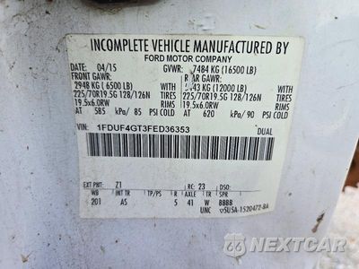 Zdjęcie 13 z 13 samochodu: 2015 FORD F450 SUPER DUTY VIN:1FDUF4GT3FED36353 - miniatura