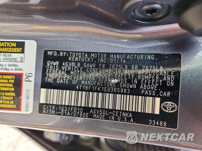 Zdjęcie 12 z 12 samochodu: 2014 TOYOTA CAMRY LE VIN:4T1BF1FK1EU365983 - miniatura