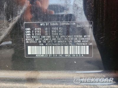 Zdjęcie 12 z 12 samochodu: 2019 SUBARU IMPREZA VIN:4S3GTAA68K3714278 - miniatura