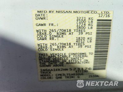 Zdjęcie 12 z 12 samochodu: 2017 NISSAN TITAN S VIN:1N6AA1EK2HN523176 - miniatura