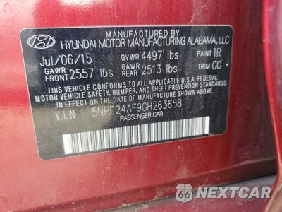 Zdjęcie 12 z 12 samochodu: 2016 HYUNDAI SONATA SE VIN:5NPE24AF9GH263658 - miniatura