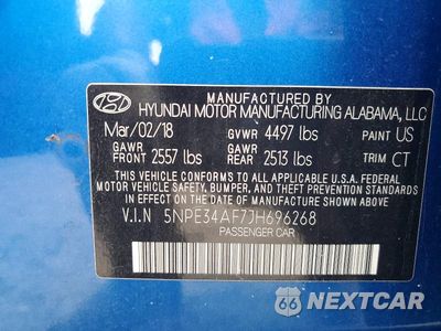 Zdjęcie 12 z 12 samochodu: 2018 HYUNDAI SONATA SPORT VIN:5NPE34AF7JH696268 - miniatura