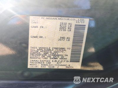 Zdjęcie 12 z 12 samochodu: 2014 NISSAN ALTIMA 2.5 SL VIN:1N4AL3AP5EC182279 - miniatura