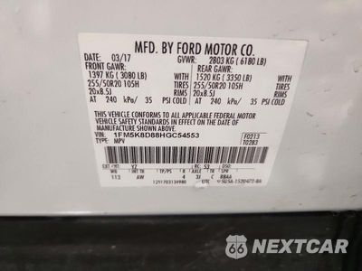 Zdjęcie 13 z 13 samochodu: 2017 FORD EXPLORER XLT VIN:1FM5K8D88HGC54553 - miniatura