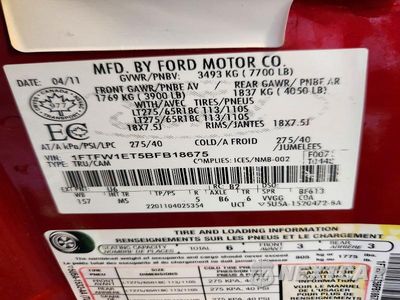 Zdjęcie 12 z 12 samochodu: 2011 FORD F150 SUPERCREW VIN:1FTFW1ET5BFB18675 - miniatura