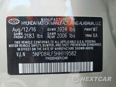Zdjęcie 13 z 13 samochodu: 2017 HYUNDAI ELANTRA VALUE EDITION VIN:5NPD84LF5HH119582 - miniatura