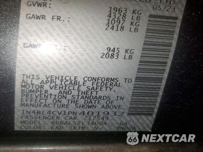 Zdjęcie 14 z 14 samochodu: 2023 NISSAN ALTIMA SR VIN:1N4BL4CV1PN401932 - miniatura