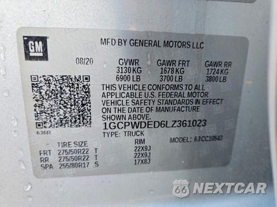 Zdjęcie 12 z 12 samochodu: 2020 CHEVROLET SILVERADO C1500 RST VIN:1GCPWDED6LZ361023 - miniatura