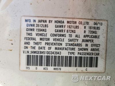 Zdjęcie 13 z 13 samochodu: 2013 HONDA FIT SPORT VIN:JHMGE8H51DC043943 - miniatura