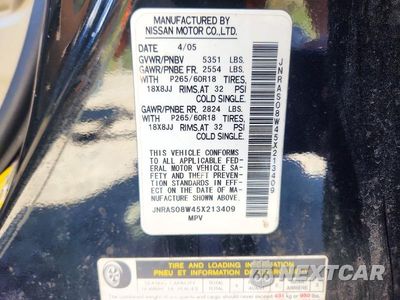 Zdjęcie 13 z 13 samochodu: 2005 INFINITI FX35 BASE VIN:JNRAS08W45X213409 - miniatura