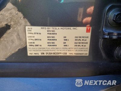 Zdjęcie 12 z 12 samochodu: 2013 TESLA MODEL S VIN:5YJSA1BC2DFP11208 - miniatura