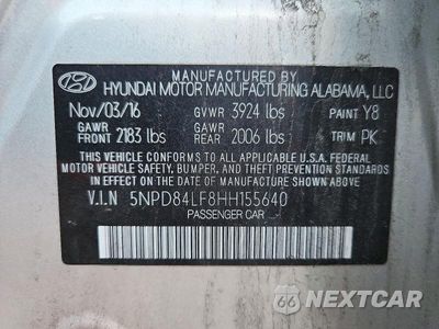Zdjęcie 13 z 13 samochodu: 2017 HYUNDAI ELANTRA SE VIN:5NPD84LF8HH155640 - miniatura