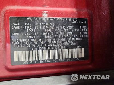 Zdjęcie 13 z 13 samochodu: 2013 SUBARU OUTBACK 2.5I PREMIUM VIN:4S4BRCGCXD3323696 - miniatura