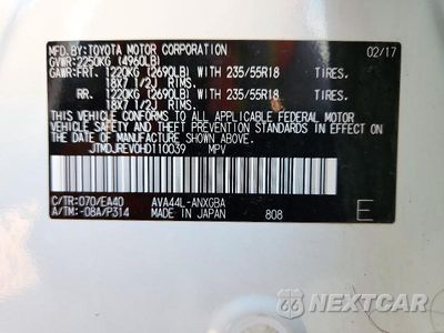Zdjęcie 13 z 13 samochodu: 2017 TOYOTA RAV4 HV LIMITED VIN:JTMDJREV0HD110039 - miniatura