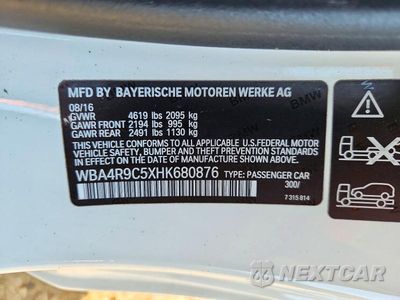 Zdjęcie 12 z 12 samochodu: 2017 BMW 430XI VIN:WBA4R9C5XHK680876 - miniatura