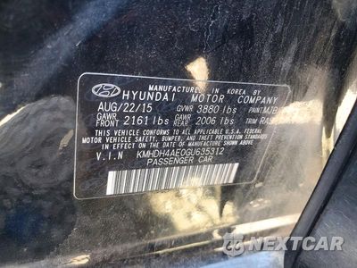 Zdjęcie 12 z 12 samochodu: 2016 HYUNDAI ELANTRA SE VIN:KMHDH4AE0GU635312 - miniatura