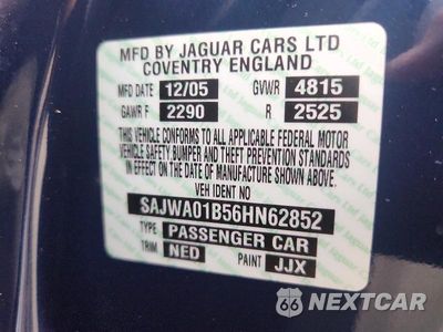 Zdjęcie 12 z 12 samochodu: 2006 JAGUAR S-TYPE 4.2 VIN:SAJWA01B56HN62852 - miniatura