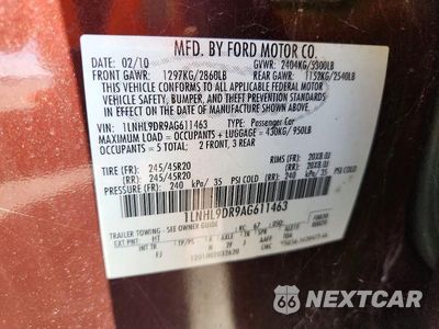 Zdjęcie 13 z 13 samochodu: 2010 LINCOLN MKS VIN:1LNHL9DR9AG611463 - miniatura