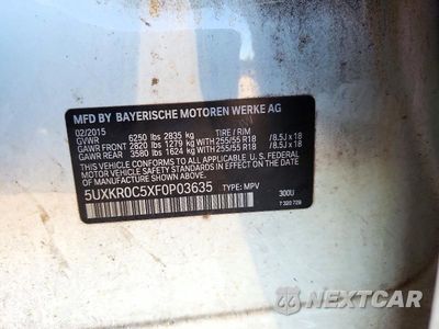 Zdjęcie 13 z 13 samochodu: 2015 BMW X5 XDRIVE35I VIN:5UXKR0C5XF0P03635 - miniatura