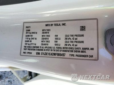 Zdjęcie 12 z 12 samochodu: 2021 TESLA MODEL 3 VIN:5YJ3E1EA2MF986497 - miniatura