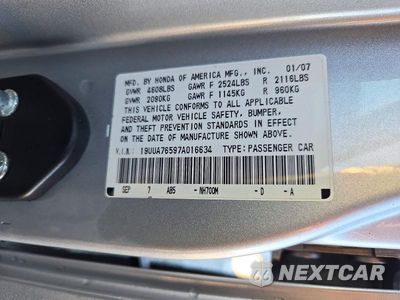 Zdjęcie 12 z 12 samochodu: 2007 ACURA TL TYPE S VIN:19UUA76597A016634 - miniatura