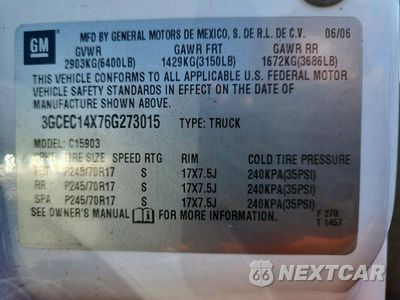 Zdjęcie 12 z 12 samochodu: 2006 CHEVROLET SILVERADO C1500 VIN:3GCEC14X76G273015 - miniatura