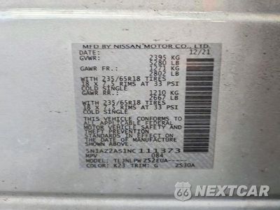 Zdjęcie 13 z 13 samochodu: 2022 NISSAN MURANO S VIN:5N1AZ2AS1NC111373 - miniatura