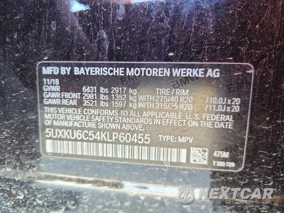 Zdjęcie 12 z 12 samochodu: 2019 BMW X6 XDRIVE50I VIN:5UXKU6C54KLP60455 - miniatura