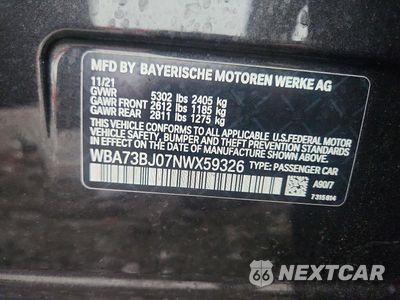 Zdjęcie 12 z 12 samochodu: 2022 BMW 540 XI VIN:WBA73BJ07NWX59326 - miniatura